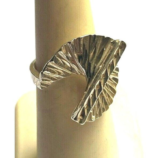 925 STERLING SILVER SPIRAL FAN RING SIZE 5.75 SKY