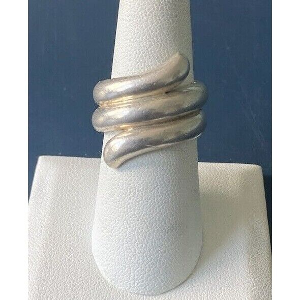 925 STERLING SILVER SPIRAL WRAP RING SIZE 7.75 SKY