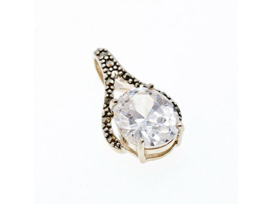 925 STERLING SILVER CZ & MARCASITES PENDANT