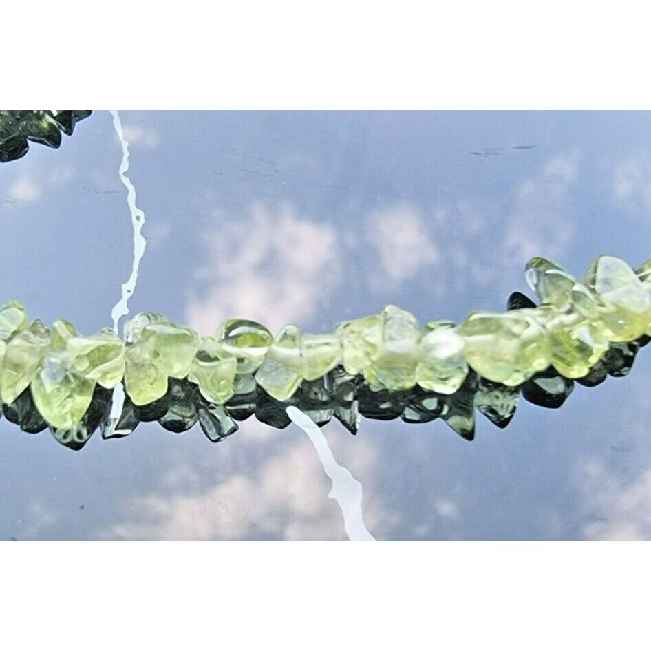 925 STERLING SILVER PERIDOT CRYSTAL LUCK BRACELET  8 INCH AT