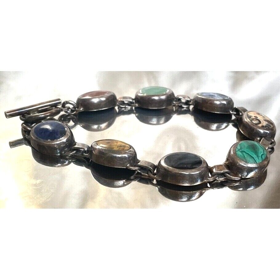 950 STERLING SILVER MULTI GEMSTONE BRACELET SKY