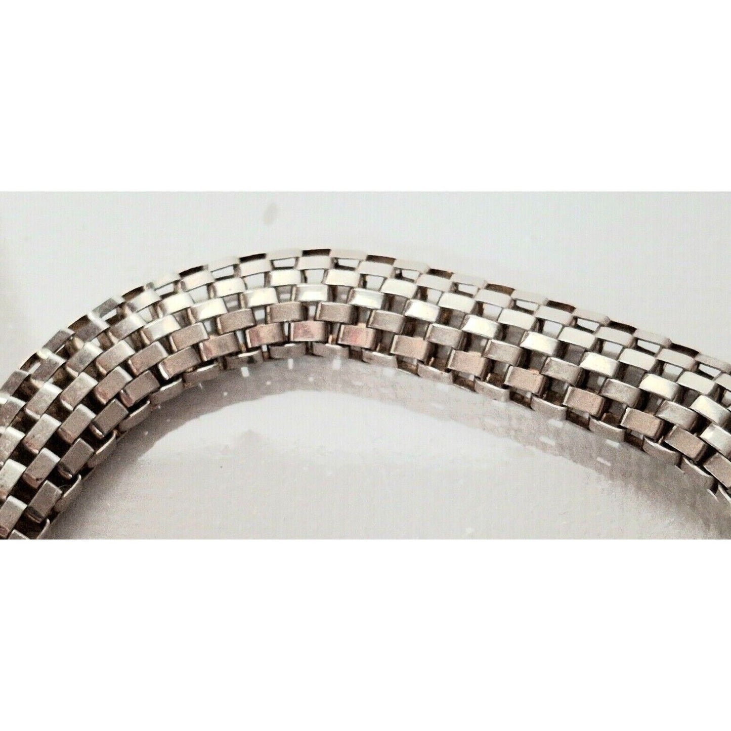 MALOR ITALY 925 STERLING SILVER FLAT BOX CHAIN BRACELET SKY