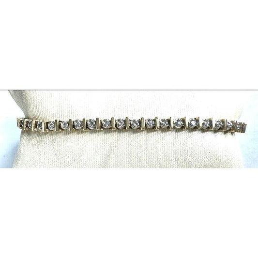 14K YELLOW GOLD DIAMOND TENNIS BRACELET SKY