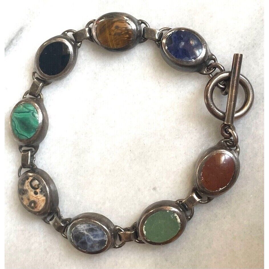 950 STERLING SILVER MULTI GEMSTONE BRACELET SKY