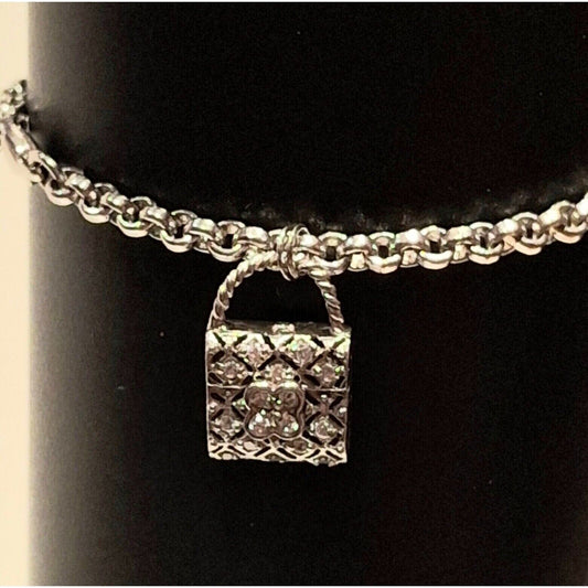 925 STERLING SILVER TWO PURSES CHARM  BRACELET SKY