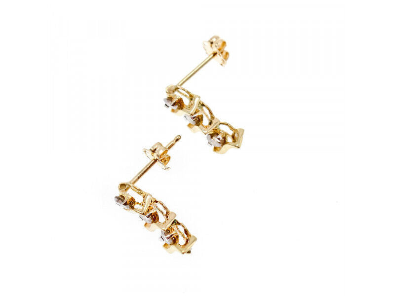 14K YELLOW GOLD SAPPHIRES  EARRINGS