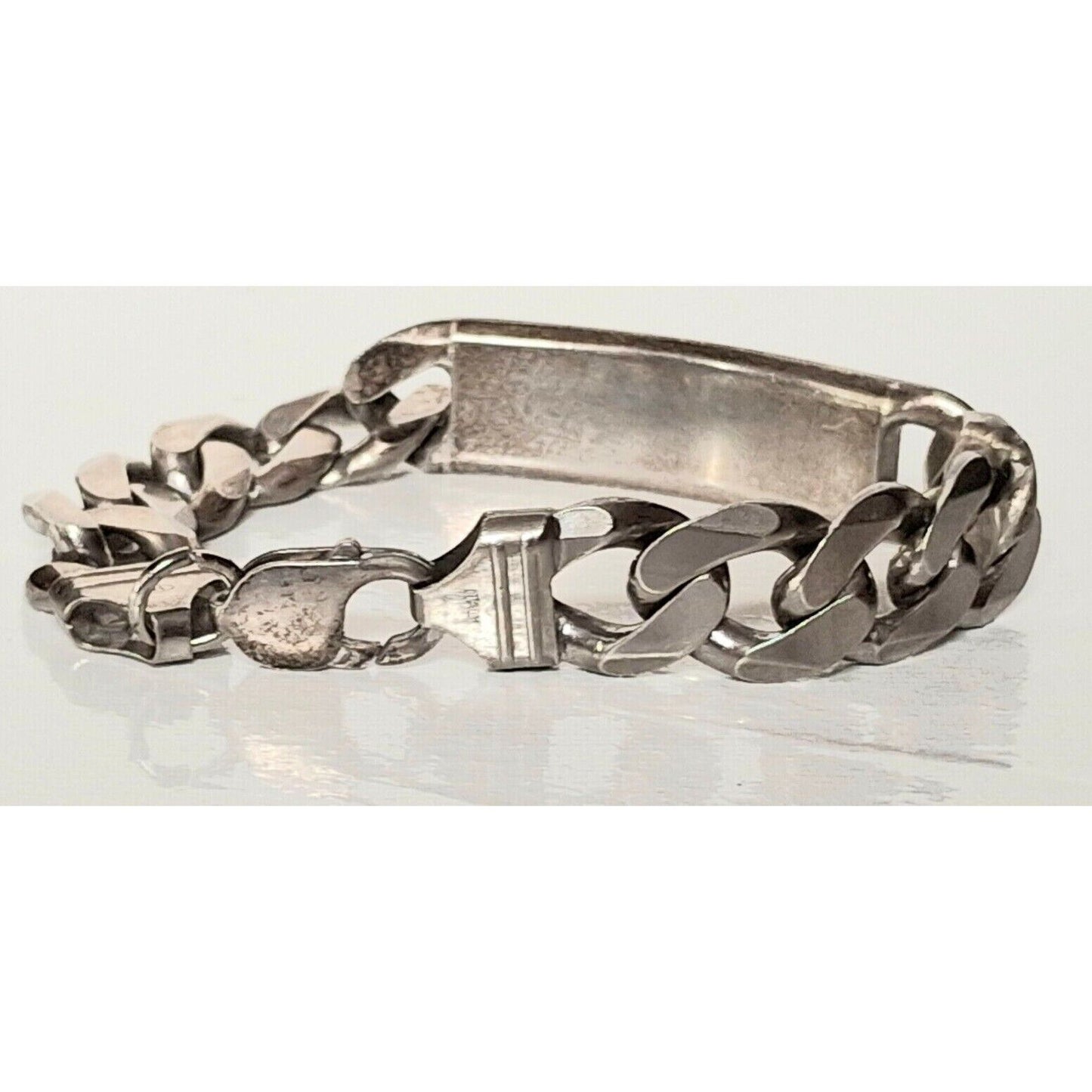 MEN'S ITALIAN  925 STERLING SILVER ID BRACELET SKY