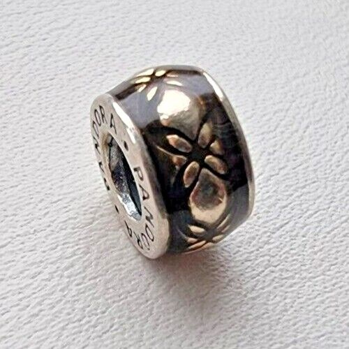 PANDORA 925 STERLING SILVER GOLDEN LACE SPACER CHARM AT