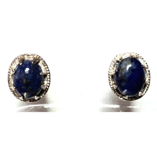 925 STERLING SILVER AND LAPIS  LASULI STUD  EARRINGS SKY