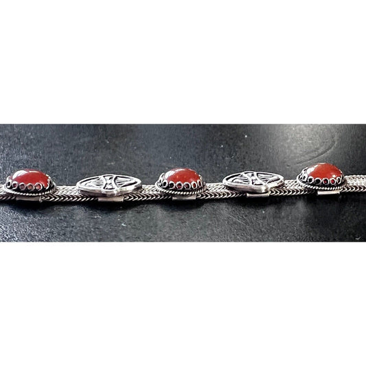 OTTOMAN STYLE 925 STERLING SILVER AND CARNELIAN BRACELET SKY