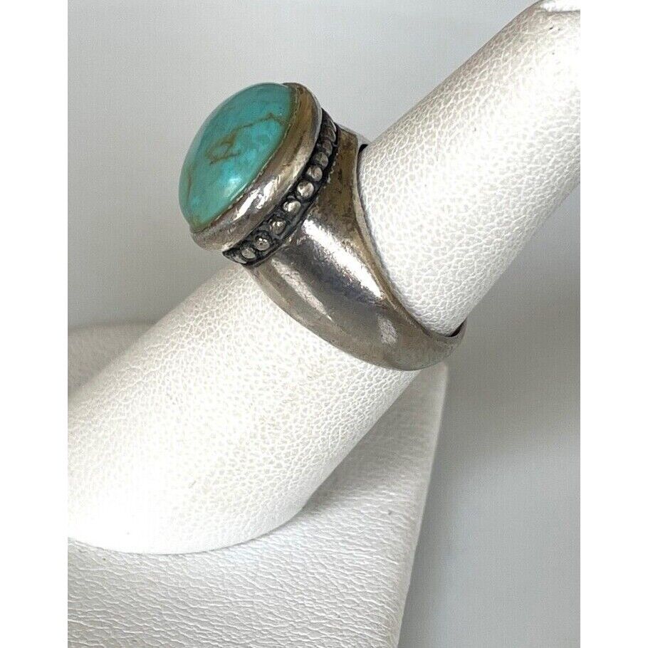 925 STERLING SILVER TURQUOISE RING SIZE 6 SKY