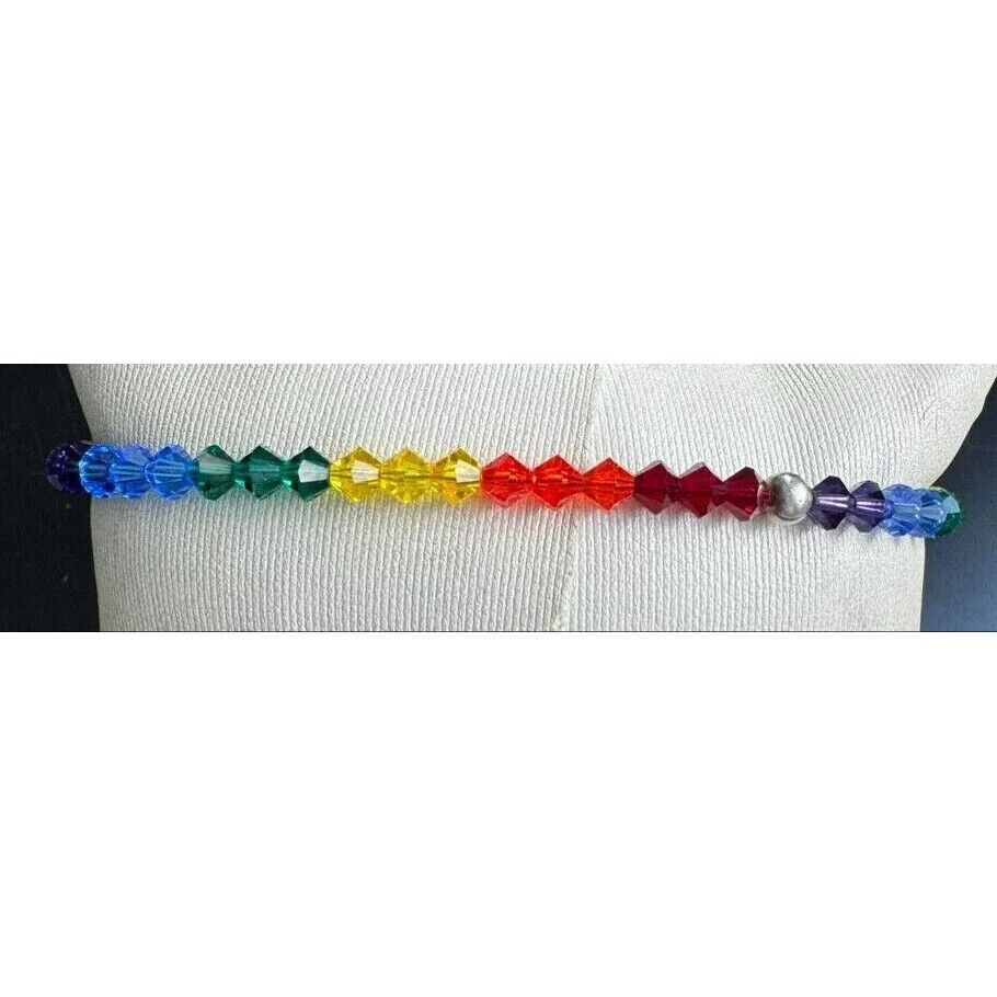 925 STERLING SILVER SUNDANCER COMPANY RAINBOW BRACELET WITH CROSS CHARM SKY