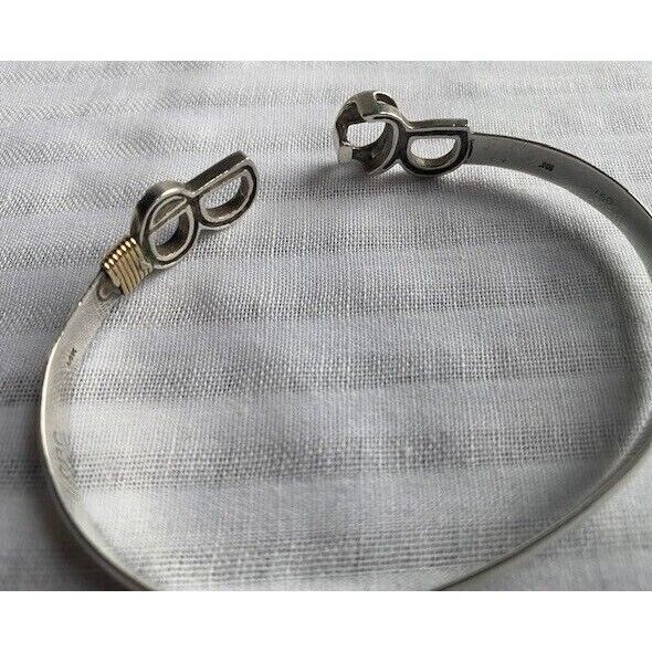 925 STERLING SILVER & 18K YELLOW GOLD HOOK & EYE BRACELET SKY