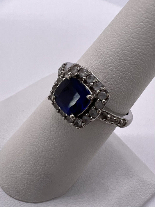 925 STERLING SILVER SPINEL & BERYL RING SIZE 6.5