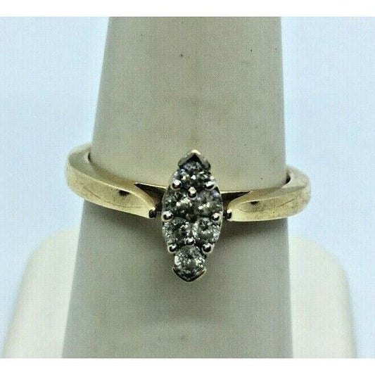 YELLOW GOLD 0.2 CT DIAMOND RING SIZE 7 SKY