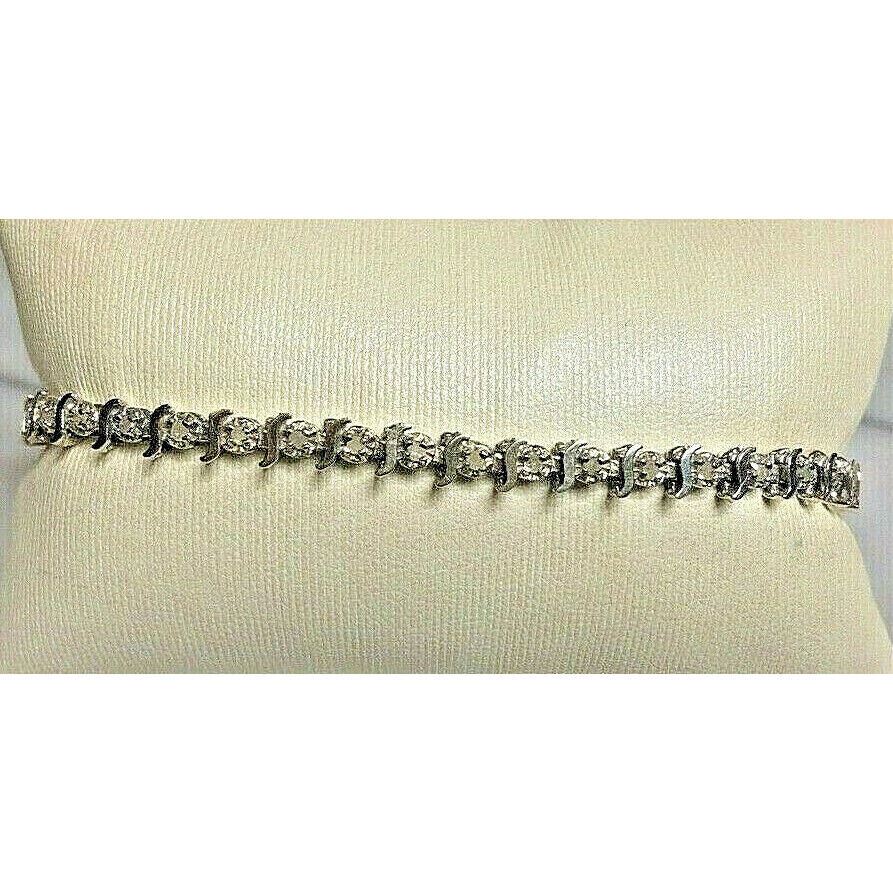 WHITE GOLD 0.5 CT COLORLESS TOPAZ TENNIS BRACELET SKY