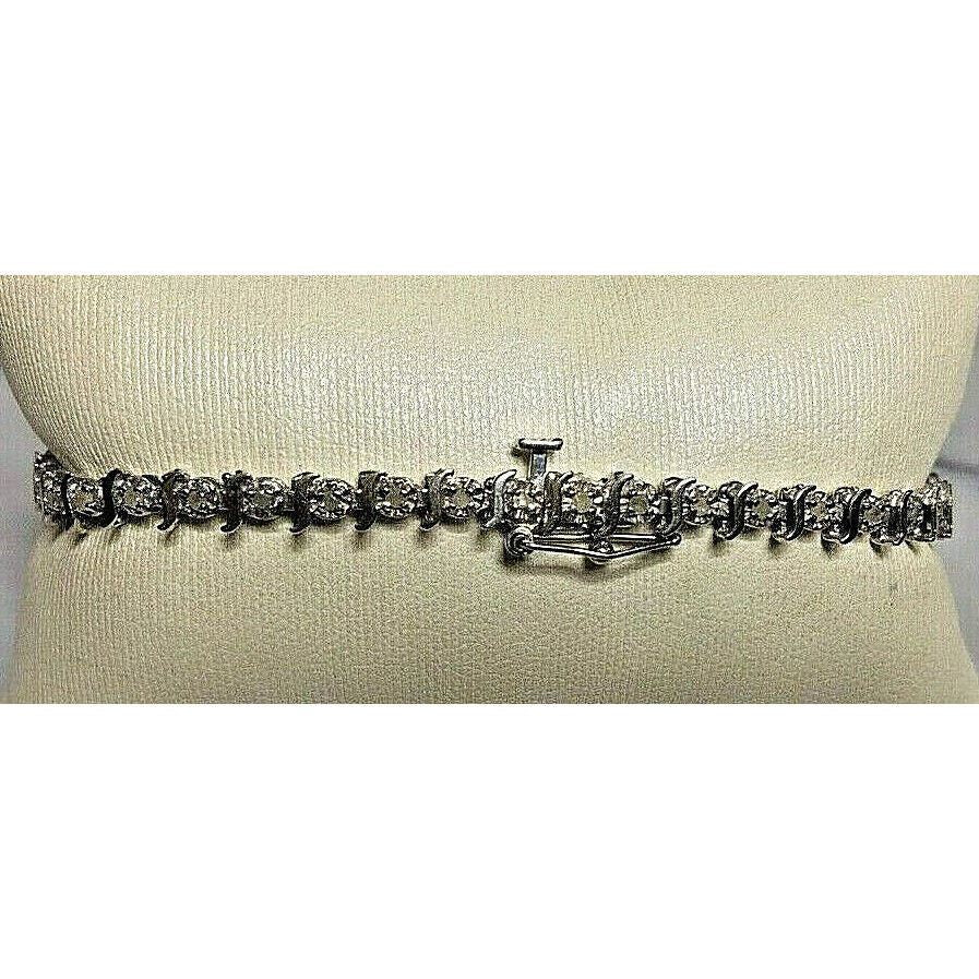 WHITE GOLD 0.5 CT COLORLESS TOPAZ TENNIS BRACELET SKY