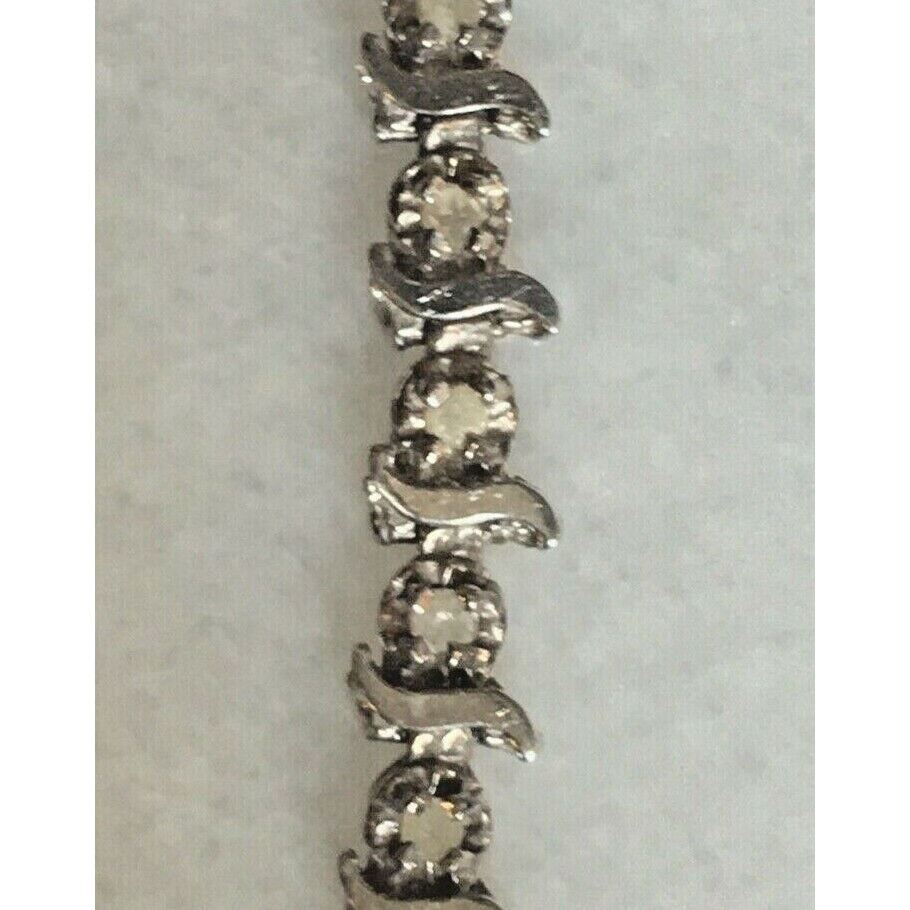 WHITE GOLD 0.5 CT COLORLESS TOPAZ TENNIS BRACELET SKY