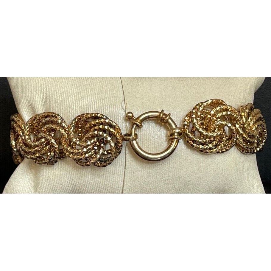 BEAUTIFUL 925 STERLING SILVER VERMEIL FANCY WEAVE BRACELET SKY