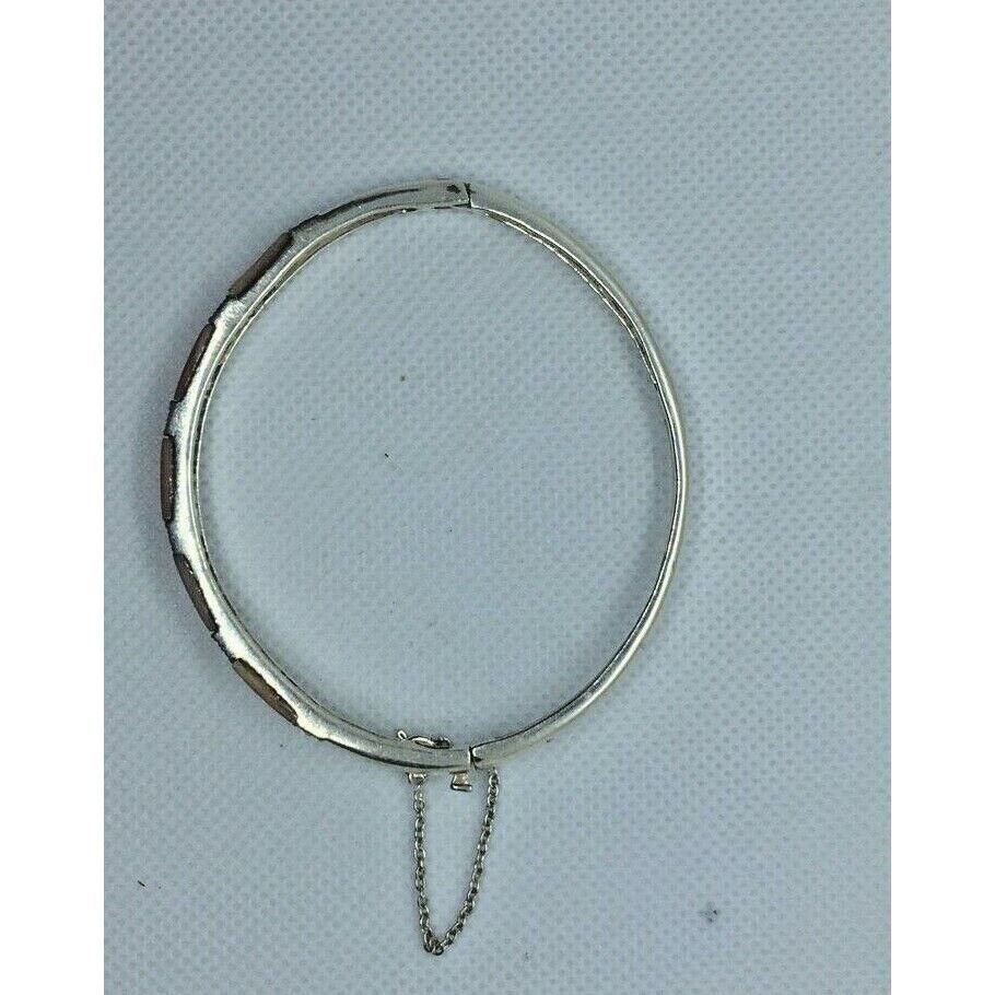 925 STERLING SILVER & MOTHER OF PEARL BANGLE BRACELET SKY