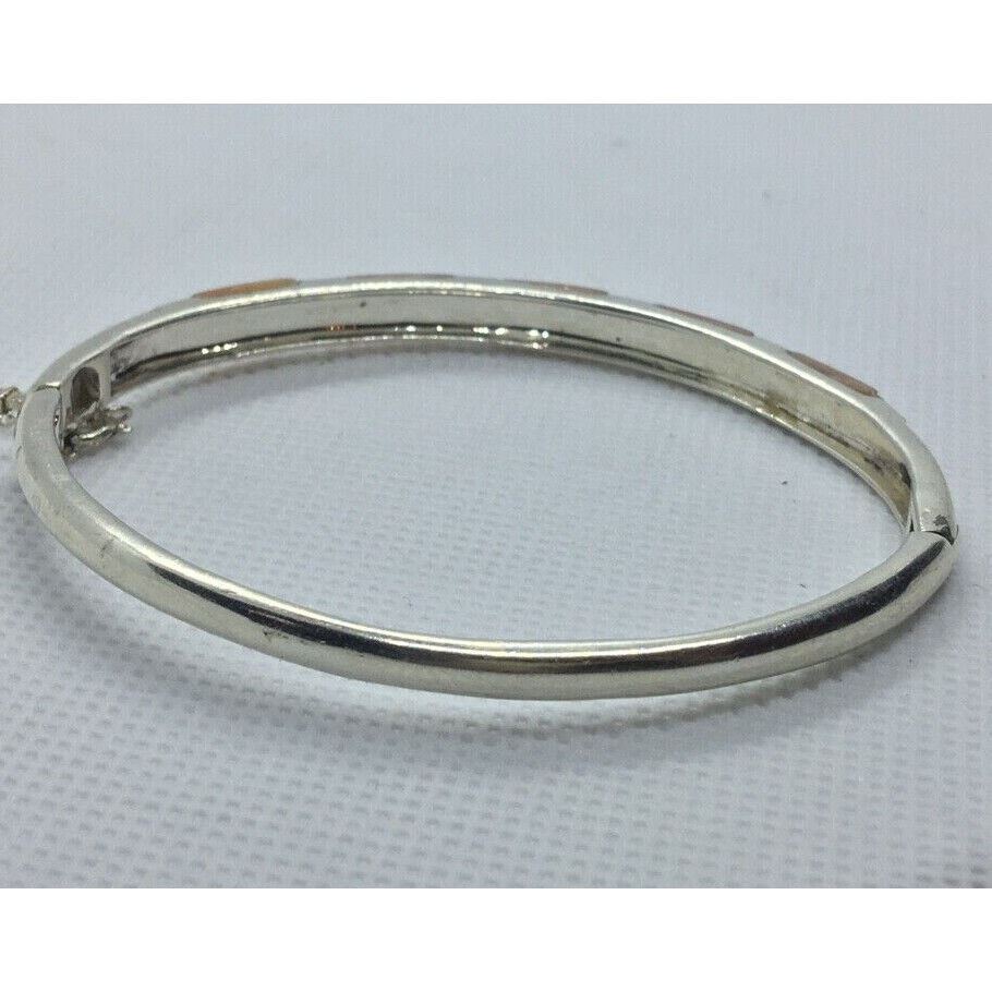 925 STERLING SILVER & MOTHER OF PEARL BANGLE BRACELET SKY