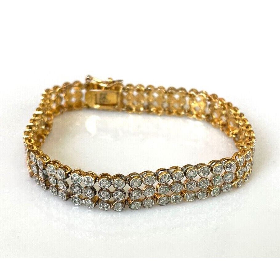 925 STERLING SILVER VERMEIL 0.25 CARAT DIAMOND BRACELET SKY