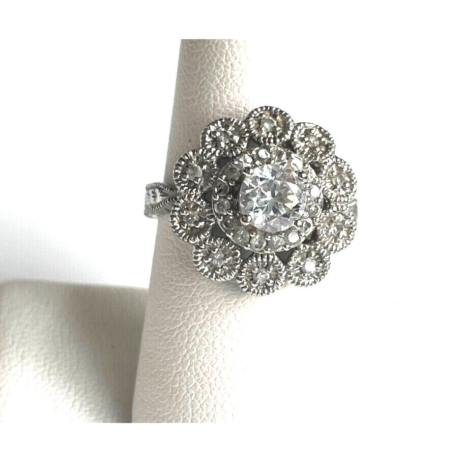 NICE 925 STERLING SILVER CZ RING SIZE 7.75 SKY