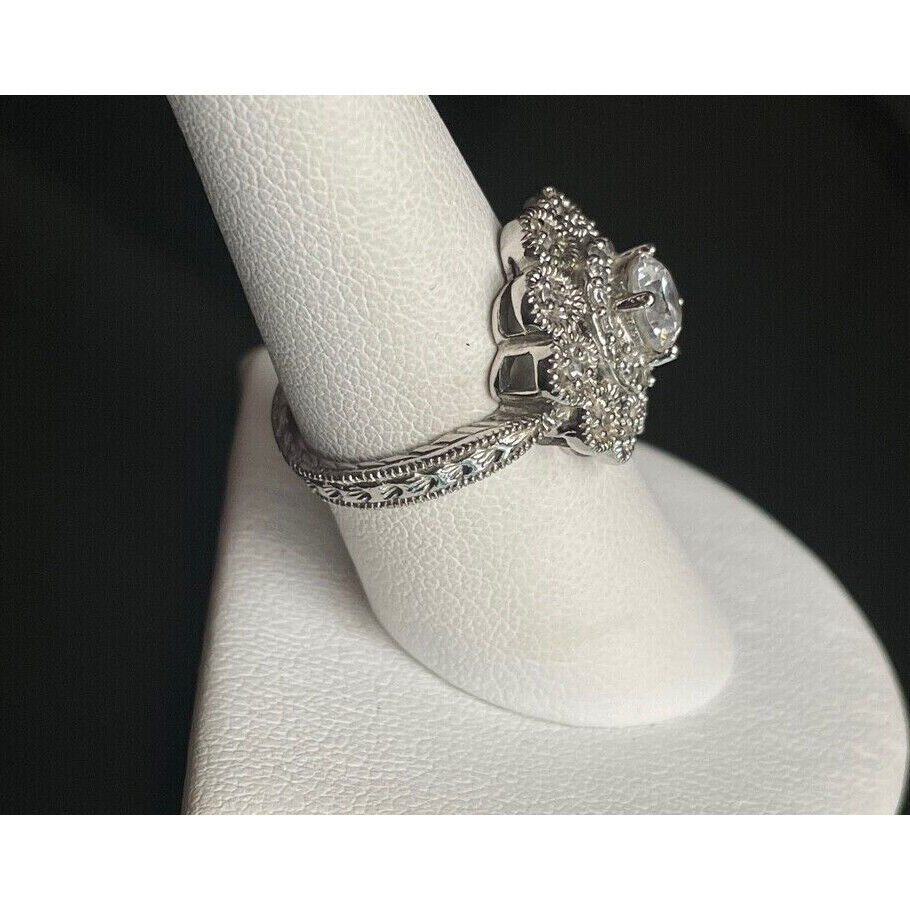 NICE 925 STERLING SILVER CZ RING SIZE 7.75 SKY