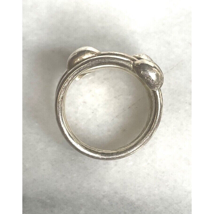 925 STERLING SILVER MULTIBAND WITH BALL TIPS RING ADJUSTABLE SIZE SKY