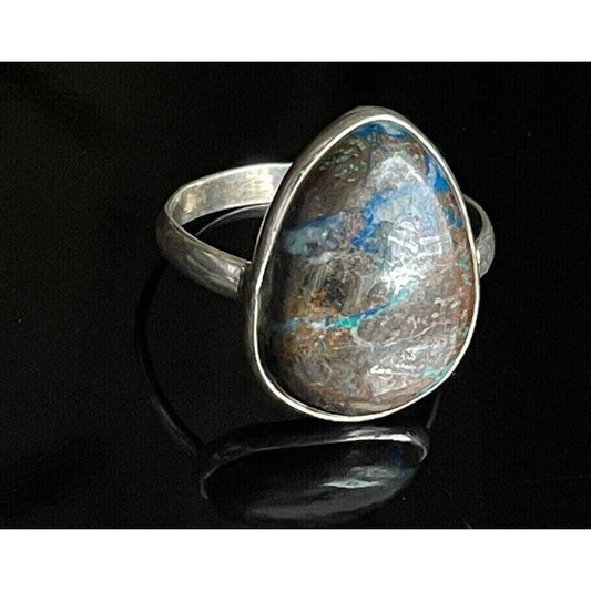 925 STERLING SILVER HUBEI TURQUOISE  RING SIZE 8.25 SKY