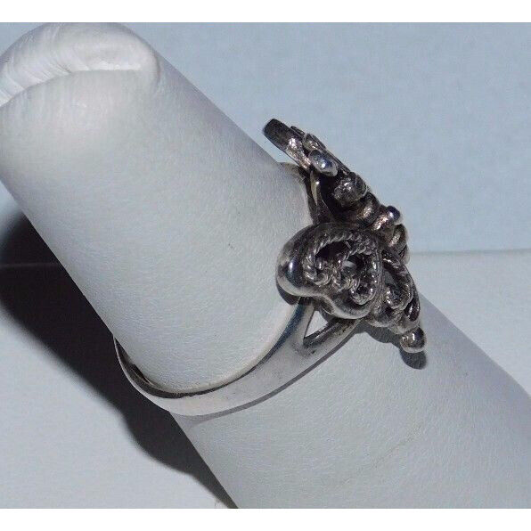 CUTE 925 STERLING SILVER ANIMATED BUTTERFLY RING. SIZE 7 SKY