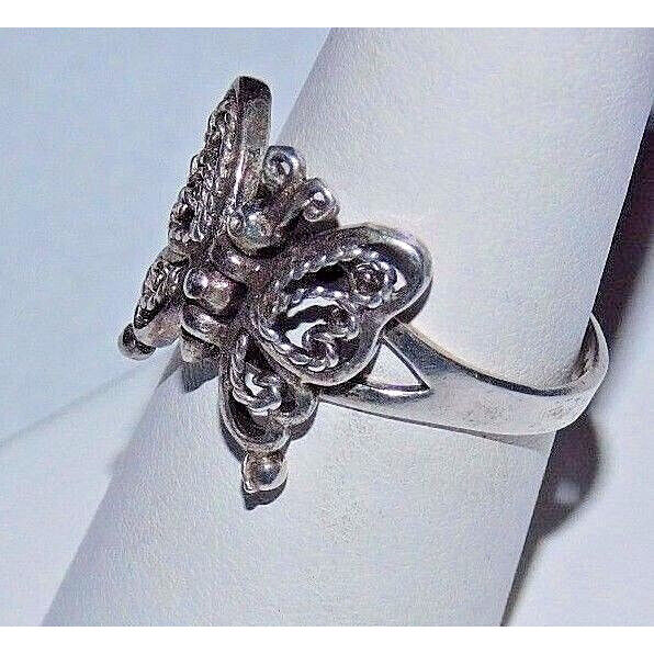 CUTE 925 STERLING SILVER ANIMATED BUTTERFLY RING. SIZE 7 SKY