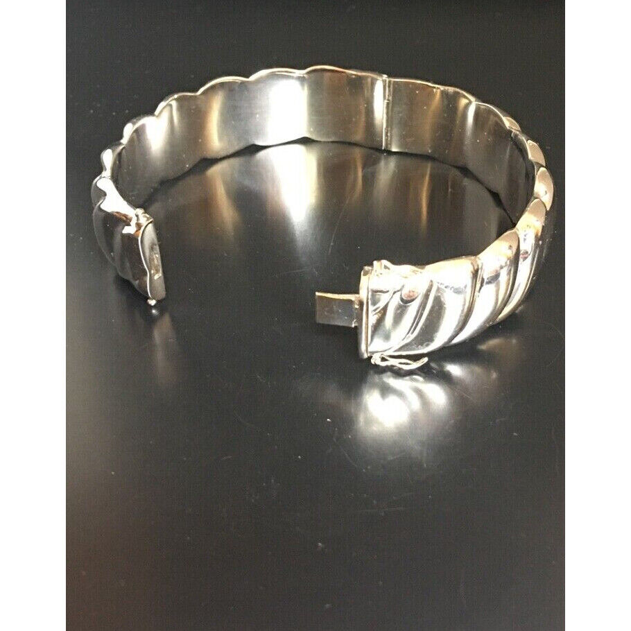 925 STERLING SILVER WIDE BANGLE BRACELET, NEW SKY