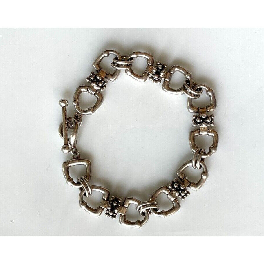 925 STERLING  SILVER STIRRUP DESIGN CHAIN  BRACELET SKY