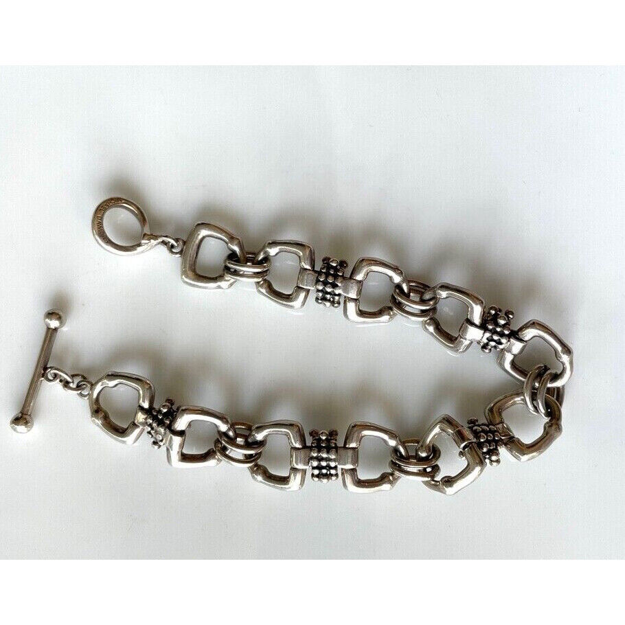 925 STERLING  SILVER STIRRUP DESIGN CHAIN  BRACELET SKY