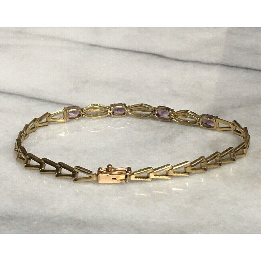 VINTAGE YELLOW GOLD & AMETHYST BRACELET SKY