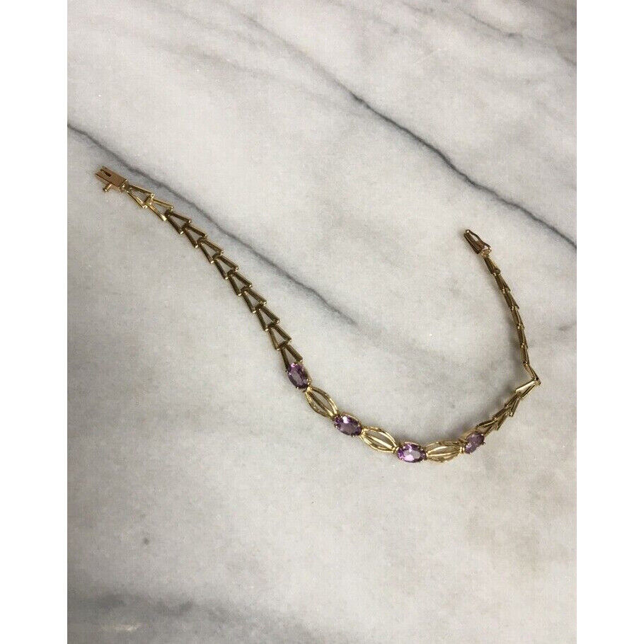 VINTAGE YELLOW GOLD & AMETHYST BRACELET SKY