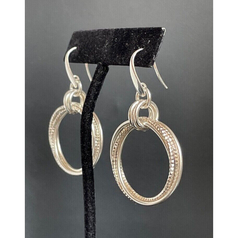 ITALIAN 950 STERLING SILVER MULTI-HOOP EARRINGS SKY