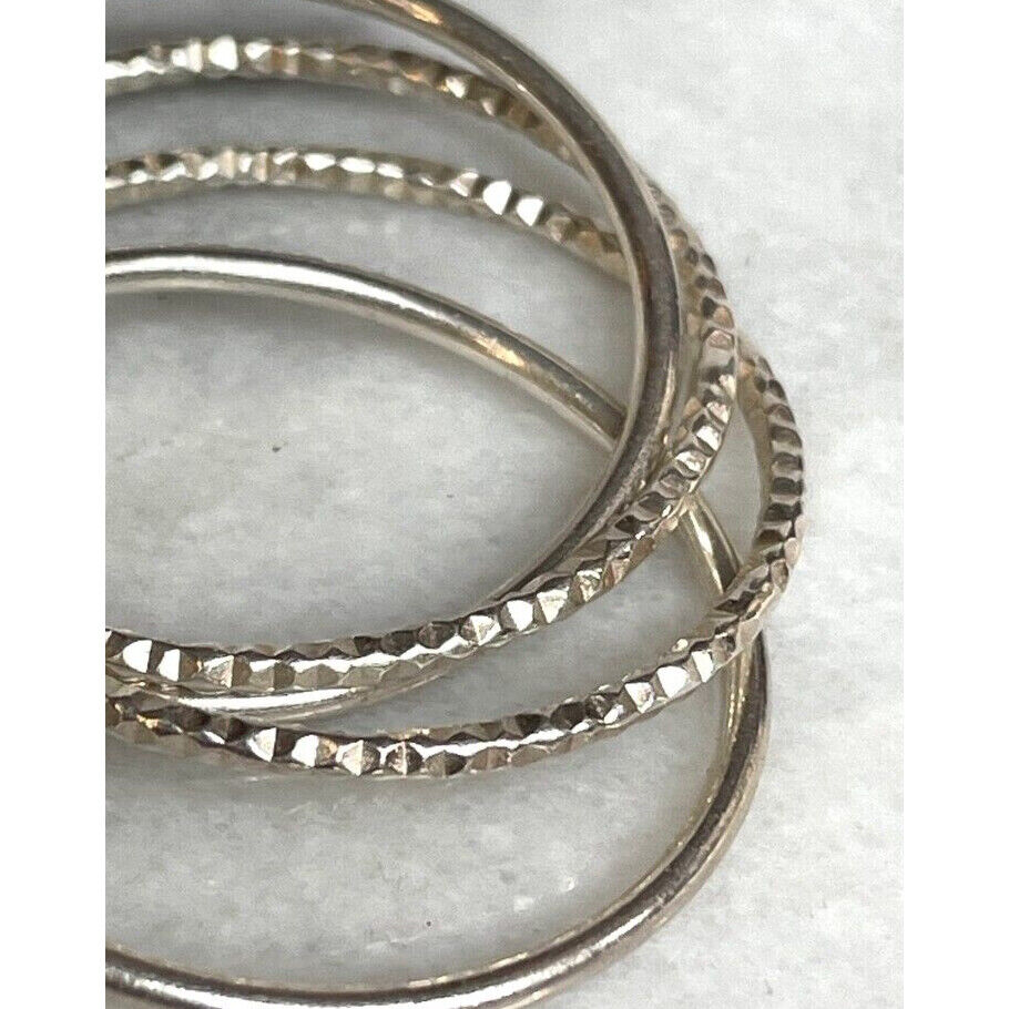 ITALIAN 950 STERLING SILVER MULTI-HOOP EARRINGS SKY