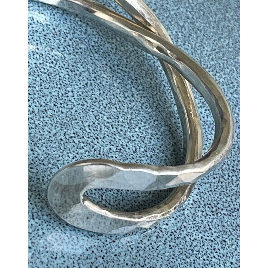 ROBERT LEE MORRIS RLM 925 STERLING SILVER HAND FORGED CROSSOVER CUFF SKY