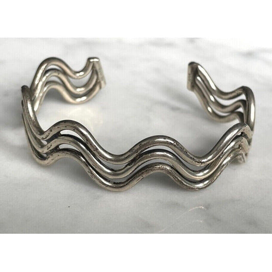 925 STERLING SILVER WAVES  BRACELET SKY