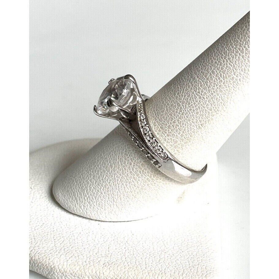 925 STERLING SILVER  7 CARAT CZ ENGAGEMENT RING SIZE 9 SKY