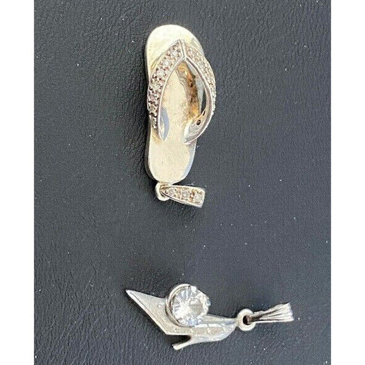 925 STERLING SILVER DIAMOND & GOSHENITE SHOE CHARMS SKY