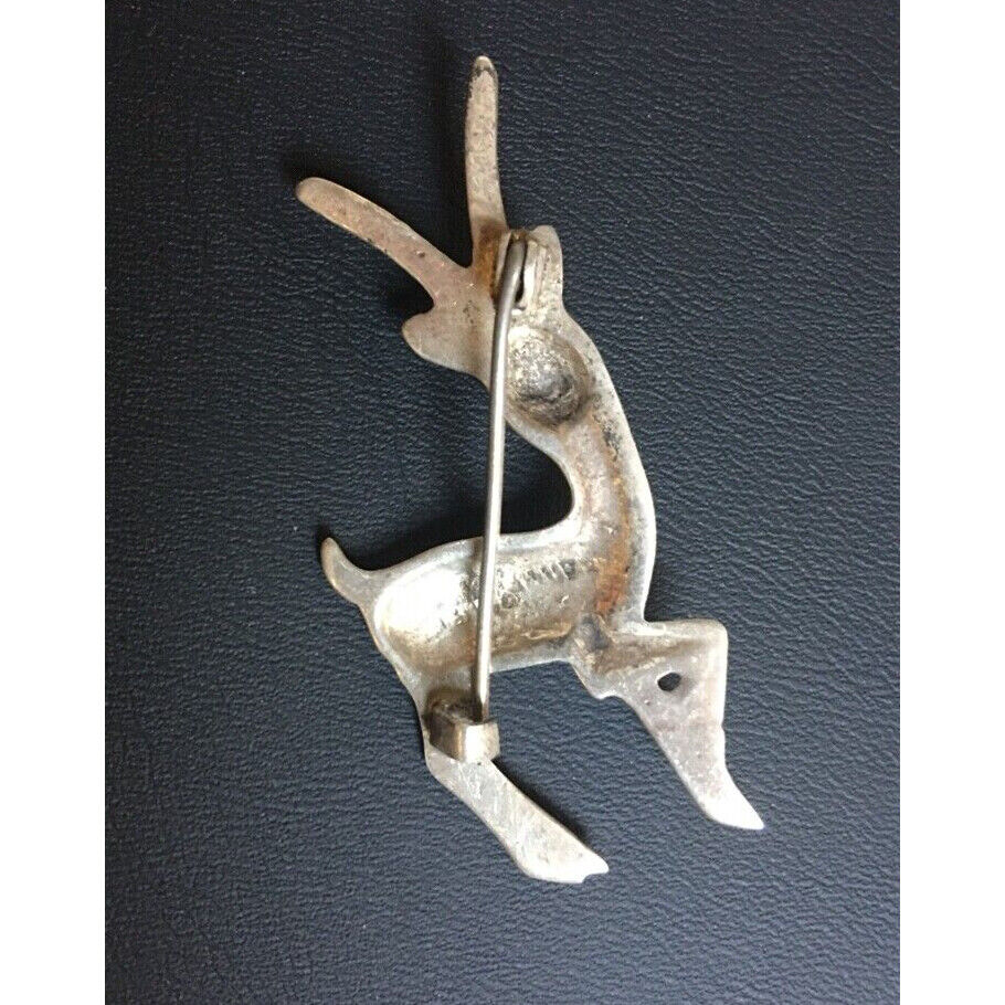 VINTAGE 925 STERLING SILVER ANTILOPE BROOCH SKY