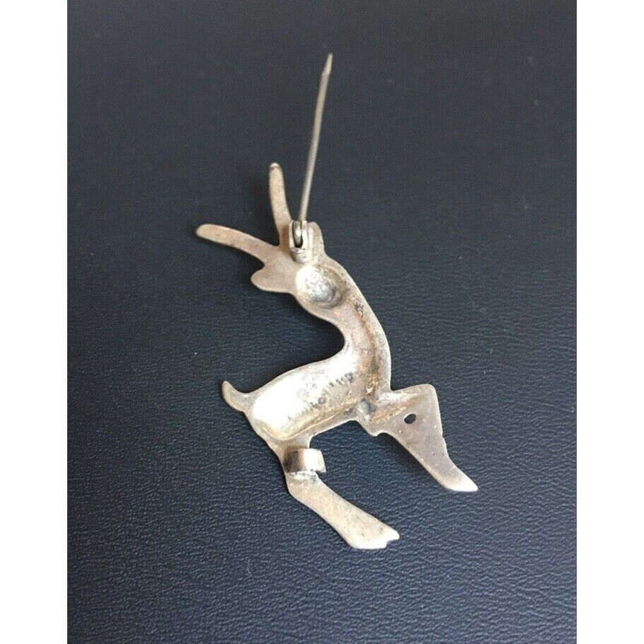 VINTAGE 925 STERLING SILVER ANTILOPE BROOCH SKY