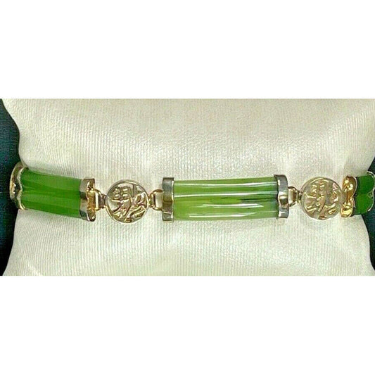 925 STERLING SILVER VERMEIL & NEPHRITE BRACELET SKY