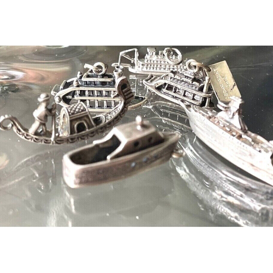 12 ASSORTED 925 STERLING SILVER BOATS AND SHIPS  BRACELET CHARMS SKY