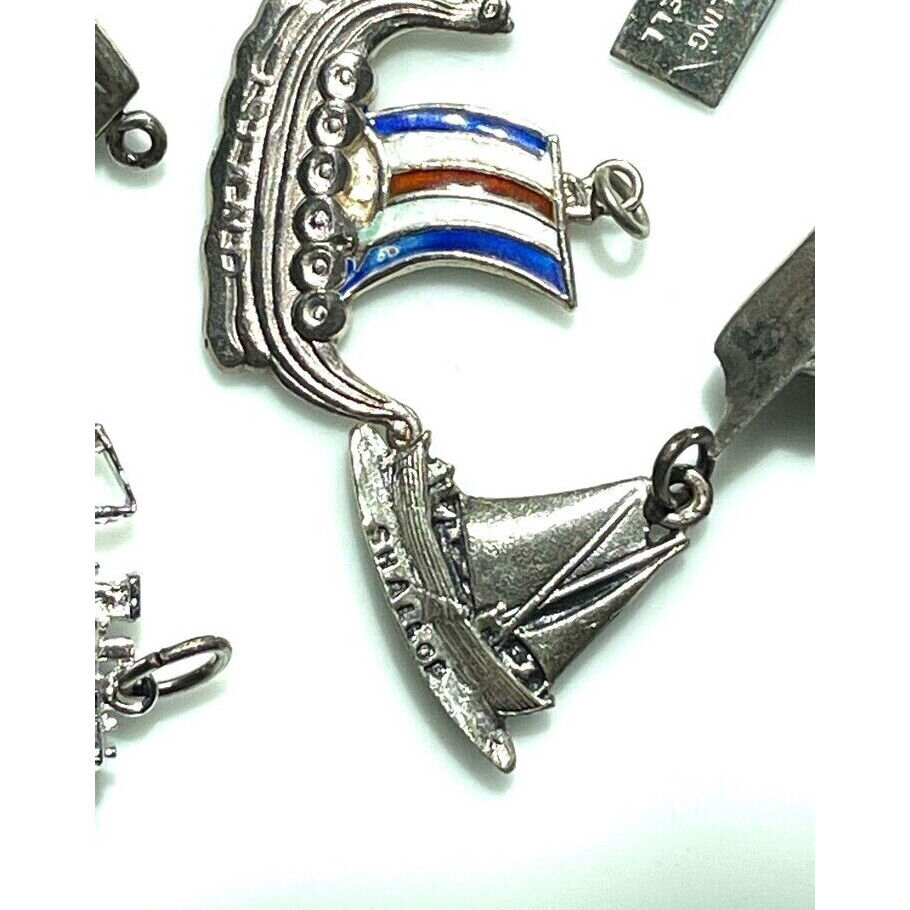 12 ASSORTED 925 STERLING SILVER BOATS AND SHIPS  BRACELET CHARMS SKY