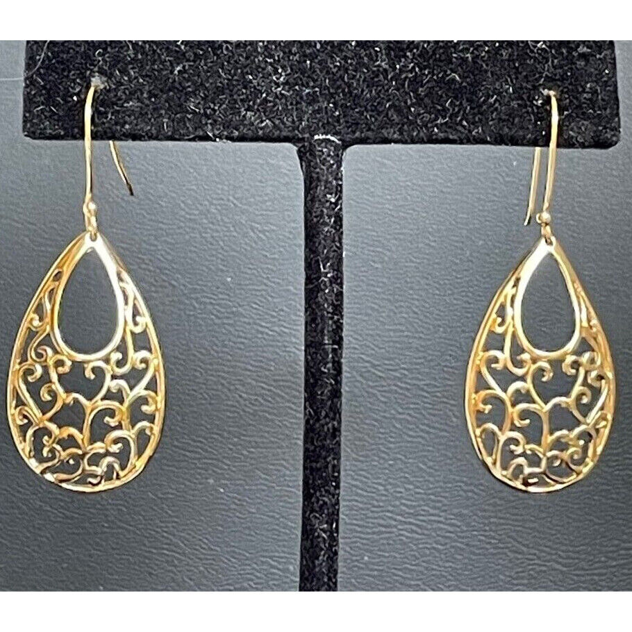 925 STERLING SILVER VERMEIL LACY EARRINGS SKY