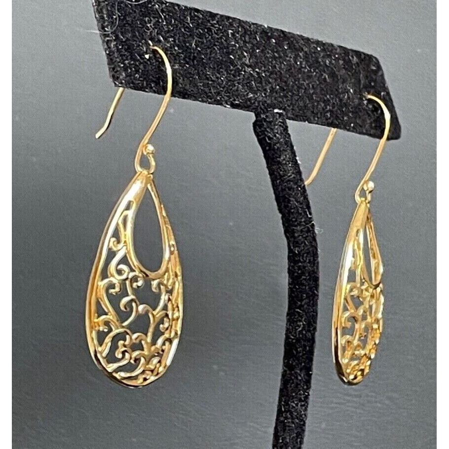 925 STERLING SILVER VERMEIL LACY EARRINGS SKY